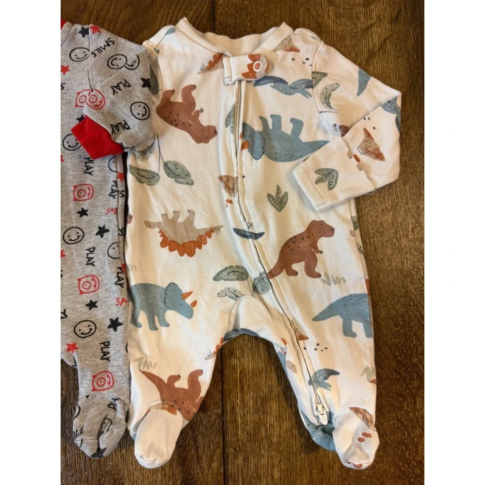 Baby Boy Sleepers Newborn Rompers  Clothes Footies Lot Sleep N Play Bundle Smile